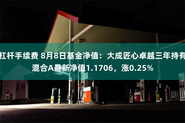 杠杆手续费 8月8日基金净值：大成匠心卓越三年持有混合A最新净值1.1706，涨0.25%