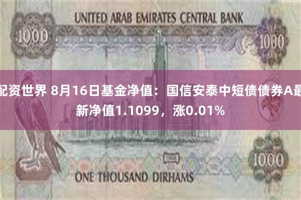 配资世界 8月16日基金净值：国信安泰中短债债券A最新净值1.1099，涨0.01%