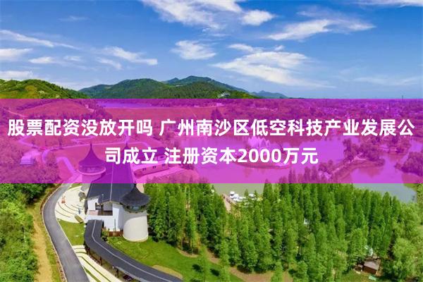 股票配资没放开吗 广州南沙区低空科技产业发展公司成立 注册资本2000万元