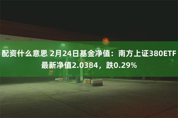 配资什么意思 2月24日基金净值：南方上证380ETF最新净值2.0384，跌0.29%